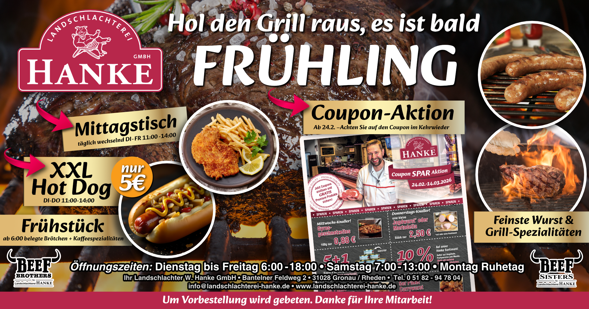 Hanke Coupon Aktion Grillwurst Bratwurst Frühlingsanfang